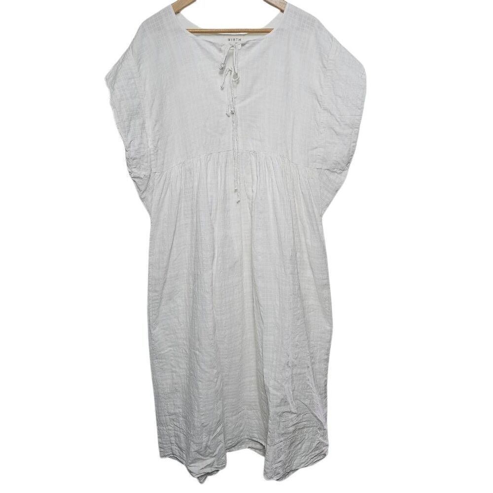 Mirth Sonoma dress box weave  in white